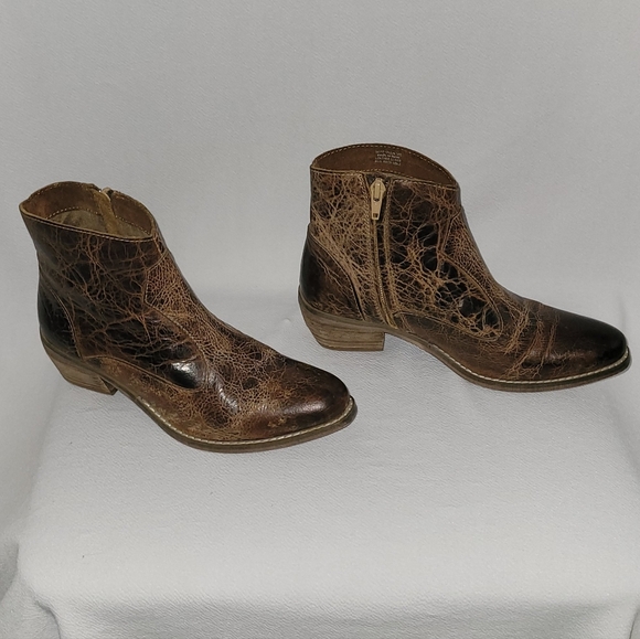 DIBATrue Leather Ankle Boots Distressed Brown Size 6.5 - Picture 8 of 10